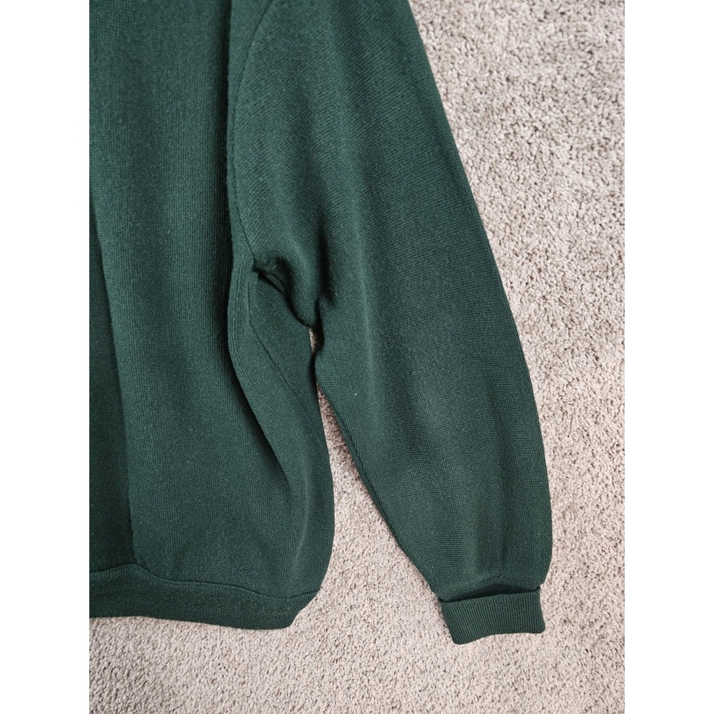 Vintage Izod Green V Neck Knit Preppy Sweater Men's Small Made USA Grandpacore - Picture 8 of 12